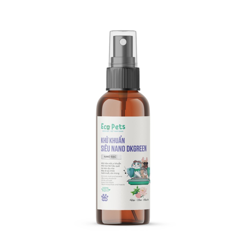 Xịt Khử Khuẩn Siêu Nano DKGREEN Cho Chó Mèo 100ml