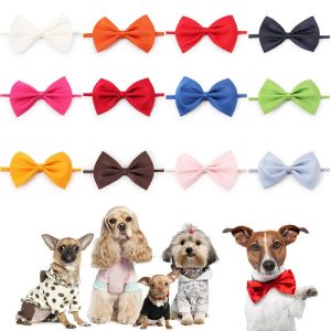 Nơ Đeo Cổ Cho Chó Mèo Lụa Trơn Nhiều Màu