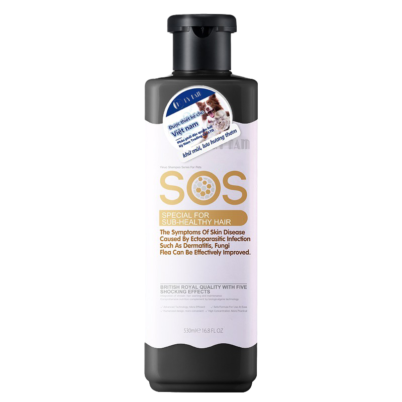 SOS Black Hair Sữa Tắm Cho Chó Lông Đen 530ml