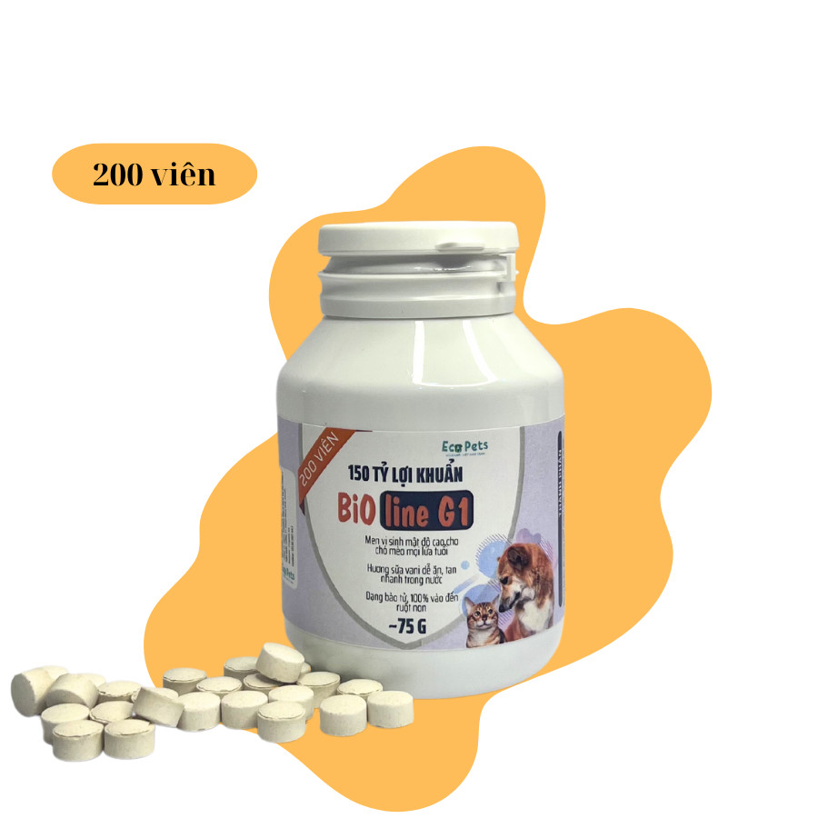Men Vi Sinh BIOLINE G1 Dạng Viên Hỗ Trợ Đường Ruột Giảm Mùi Hôi Phân Hiệu Quả Cho Chó Mèo