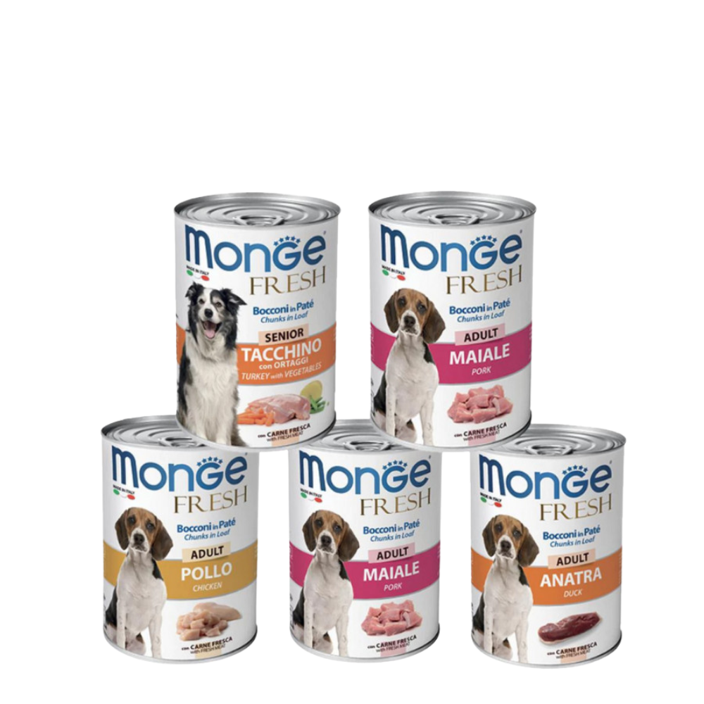 Thức ăn Pate Non Monge Fresh 400g dành cho chó các vị, Pate Chó Không Ngũ Cốc - Đa Dạng Vị Chính Hãng - PETINY PET SHOP