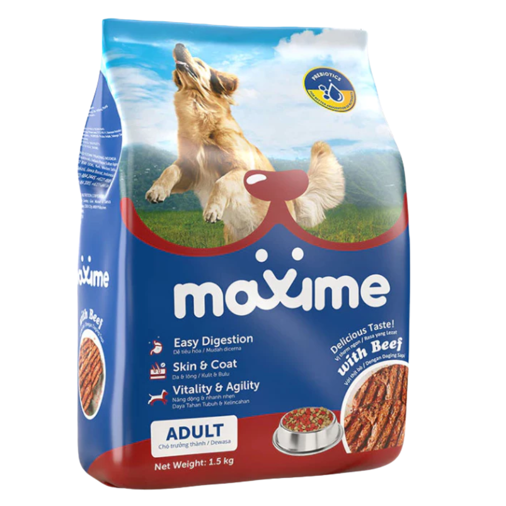 Hạt Cho Chó Trưởng Thành Maxime Adult Gói 1.5kg và 400g - Vị Thị Bò , Tiêu Hóa Tốt, Phát Triển Toàn Diện - PETINY PETSHOP
