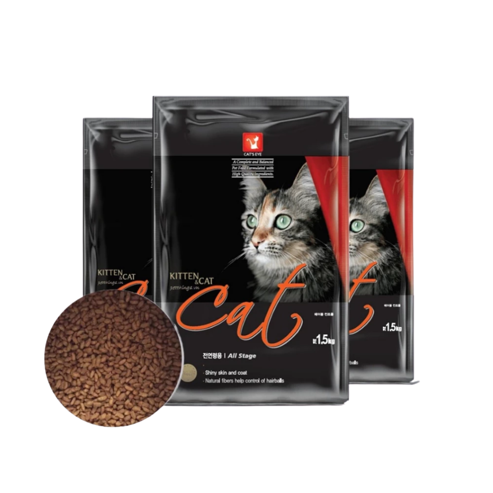 Thức ăn hạt Cat's Eye Hàn Quốc cho mèo mọi lứa tuổi, Giúp Mèo Ăn Ngon Miệng, Túi Nguyên Seal 1kg - PETINY PET SHOP