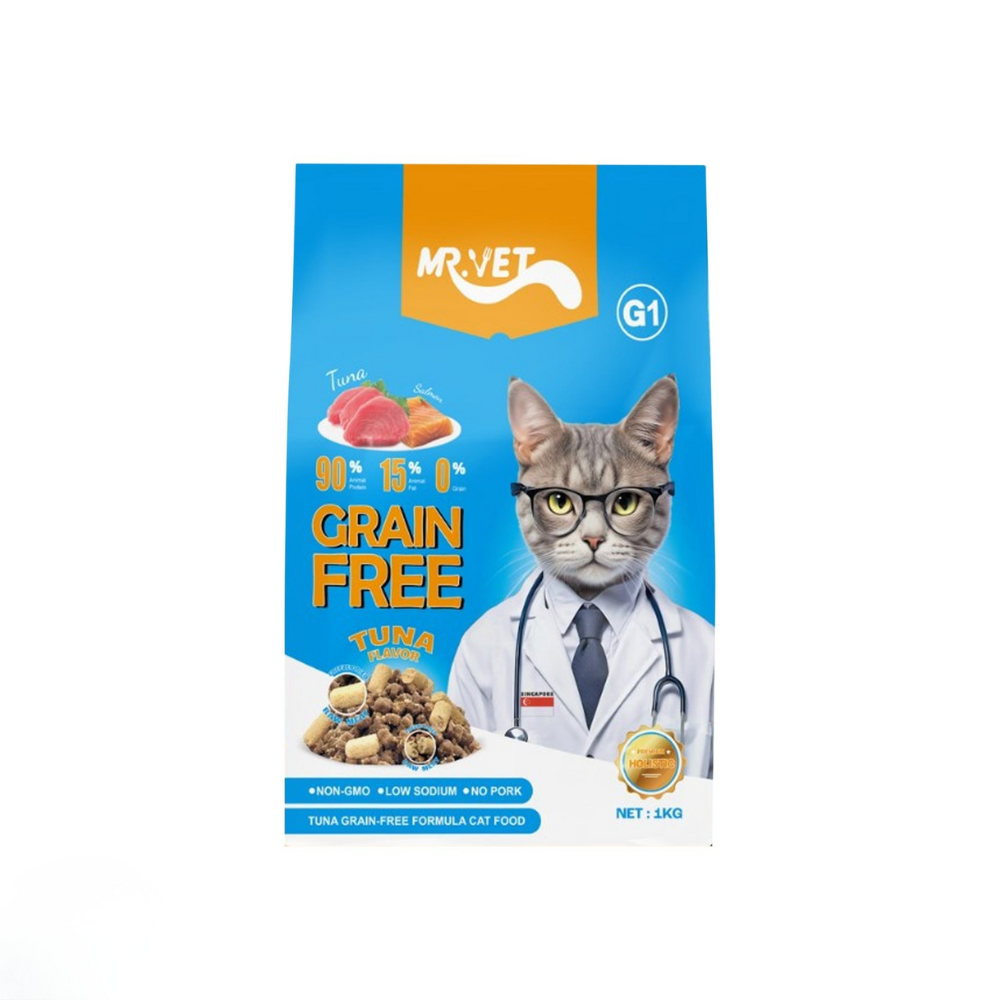 Thức ăn hạt cho mèo Mr Vet G1 Grain Free Tuna - Cá ngừ 1kg