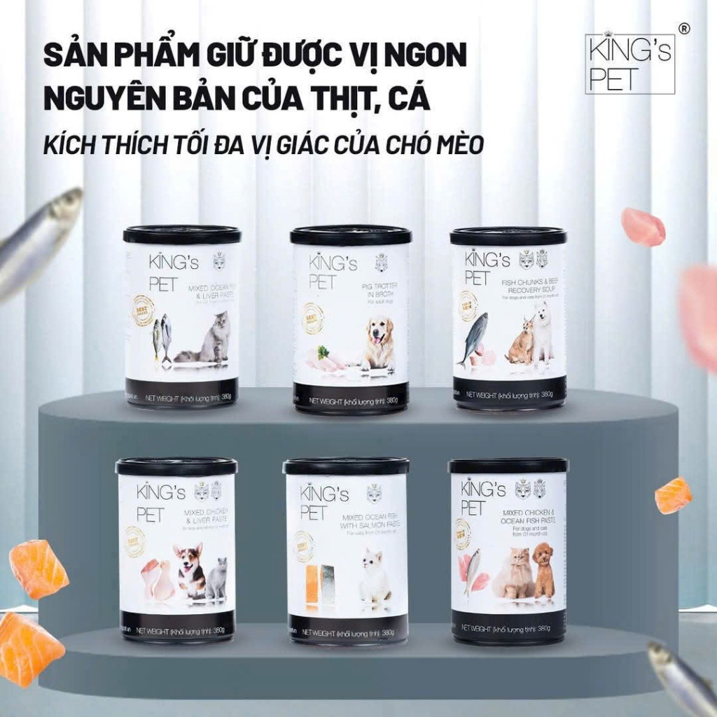 Pate King’s Pet Cho Chó Mèo Lon 380g Đủ Vị Thơm Ngon Không Chất Bảo Quản Bổ Sung Vitamin - PETINY PET SHOP