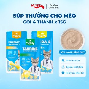 Thức Ăn Cho Mèo MRVET Dạng Súp Thưởng Túi 4 Thanh 15G Công Thức Thịt Gà Gan Gà Cho Mèo Mọi Lứa Tuổi - PETINY PET SHOP