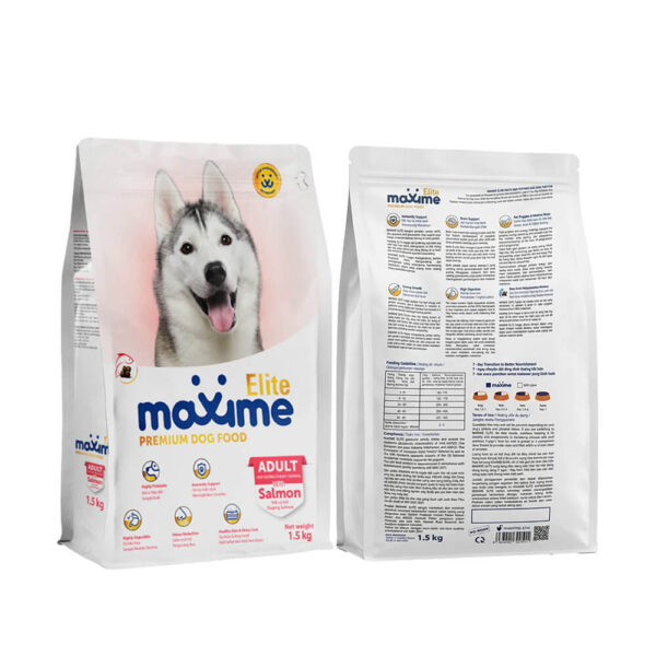 Thức Ăn Cao Cấp Cho Chó Maxime Elite Vị Cá Hồi 1.5kg