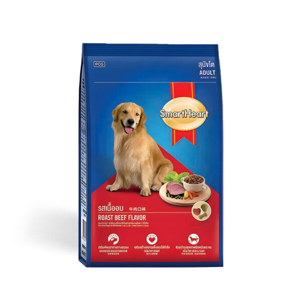 hat-smartheart-adult-roast-beef Hạt SmartHeart Adult Roast Beef 3kg - Vị Thịt Bò Nướng Cho Chó