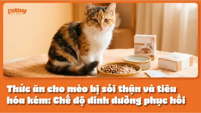 Thức ăn cho mèo bị sỏi thận và tiêu hóa kém: Chế độ dinh dưỡng phục hồi