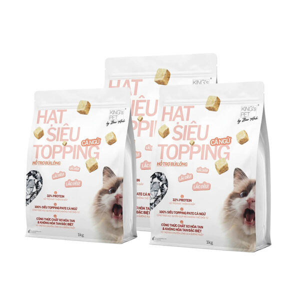 Hạt King's Pet Siêu Topping Cá Ngừ - Hỗ Trợ Tiêu Búi Lông Cho Mè