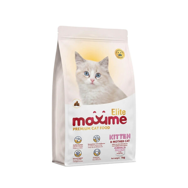 hat-maxime-elite-kitten-mother-cat Hạt Cho Mèo Maxime Elite Kitten & Mother Cat Vị Sữa Gói 1kg - Thức Ăn Premium Cho Mèo Con Và Mèo Mẹ