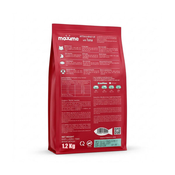 Hạt Maxime Kitten & Adult Vị Cá Ngừ - Thức Ăn Cho Mèo Trưởng Thành 1.2kg