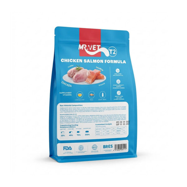 Hạt Cho Mèo Mr.Vet T2 Hair & Skin Care Vị Gà & Cá Hồi Gói 1Kg - Thức Ăn Hỗ Trợ Đẹp Da Lông