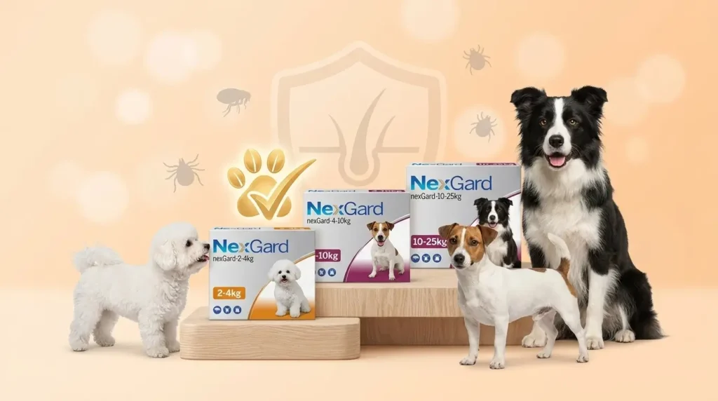 Thuốc Nhai NexGard Trị Viêm Da, Ve, Ghẻ, Bọ Chét Trên Chó Có Tốt Không?