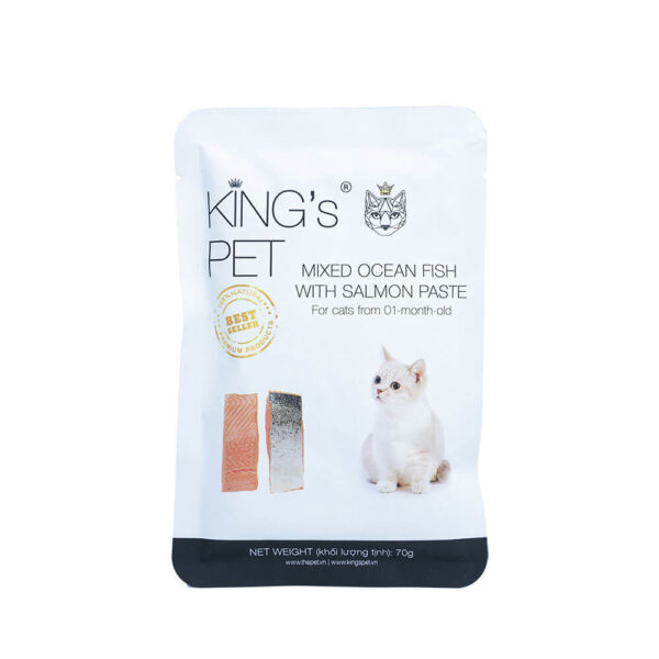 Pate-Meo-Fish&Salmon-70g Pate King's Pet 70g Tổng Hợp 4 Vị - Thức Ăn Dinh Dưỡng Cho Chó Mèo