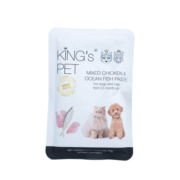 Pate-Meo&Cho-Chicken&Fish-70g Pate King's Pet 70g Tổng Hợp 4 Vị - Thức Ăn Dinh Dưỡng Cho Chó Mèo