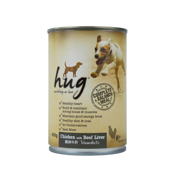 ate Chó HUG Lon 400g Vị Gà & Gan Bò - Thức Ăn Dinh Dưỡng Cho Chó
