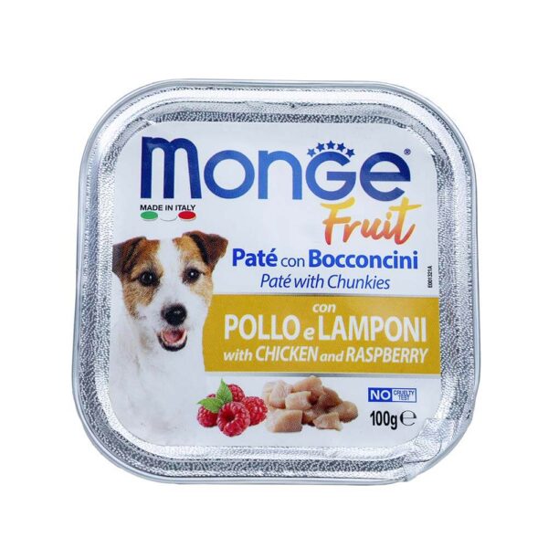 Pate chó Monge 100g Chicken & Raspberry - vị Gà và quả mâm xôi 100g