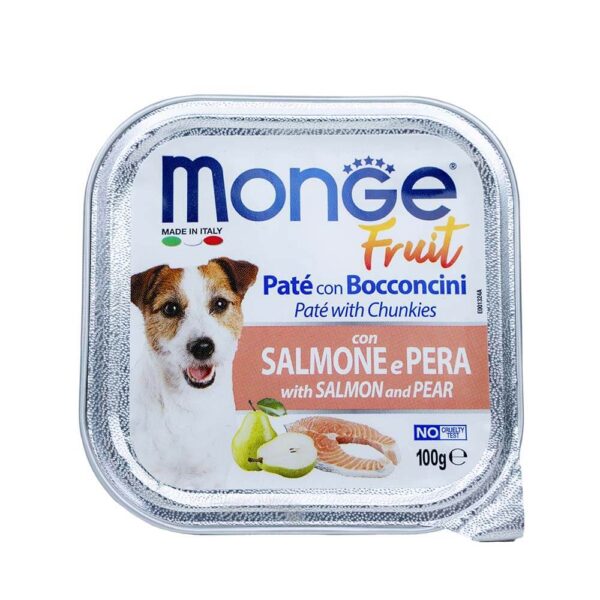 Pate chó Monge 100g Salmon & Pear - vị cá hồi & quả lê