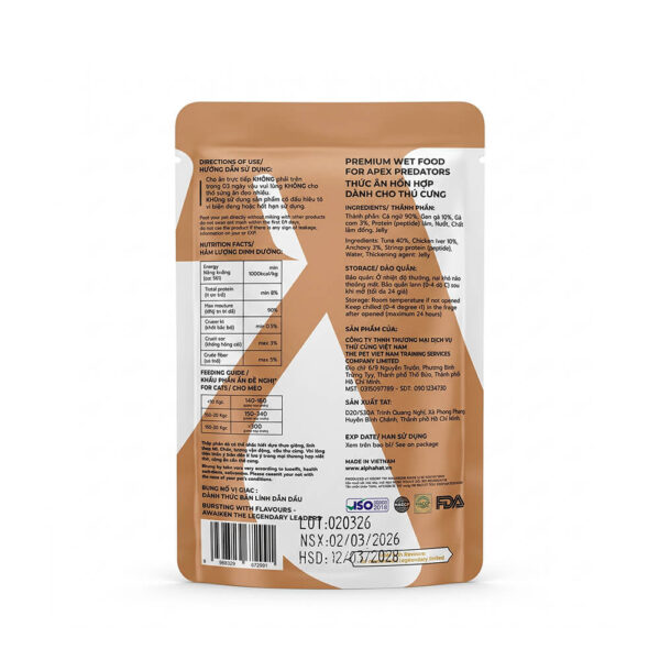pate-ca-ngu-peptide-alpha-pet-topping-ca-com-1 Pate Alpha Pet Cá Ngừ Topping Cá Cơm - Hỗ Trợ Xương Khớp Cho Mèo