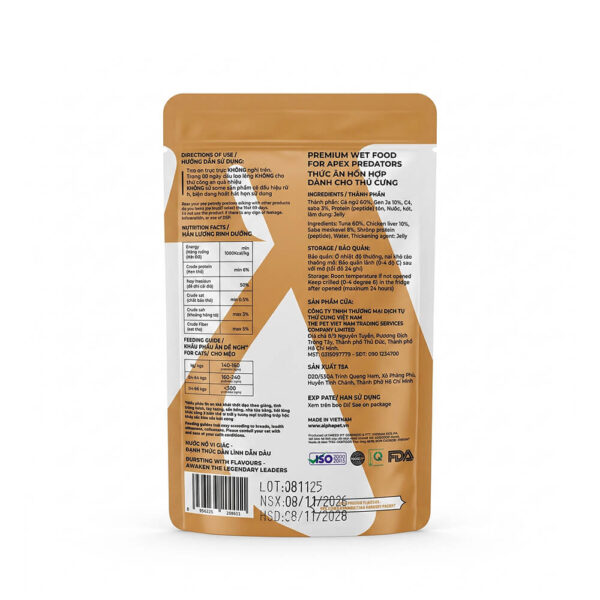 Pate Alpha Pet Cá Ngừ Topping Cá Saba - Hỗ Trợ Tim Mạch Cho Mèo