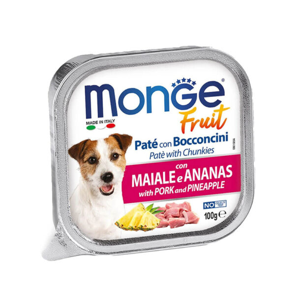 Pate chó Monge 100g Pork & Pineapple - vị Thịt Heo & Trái Thơm