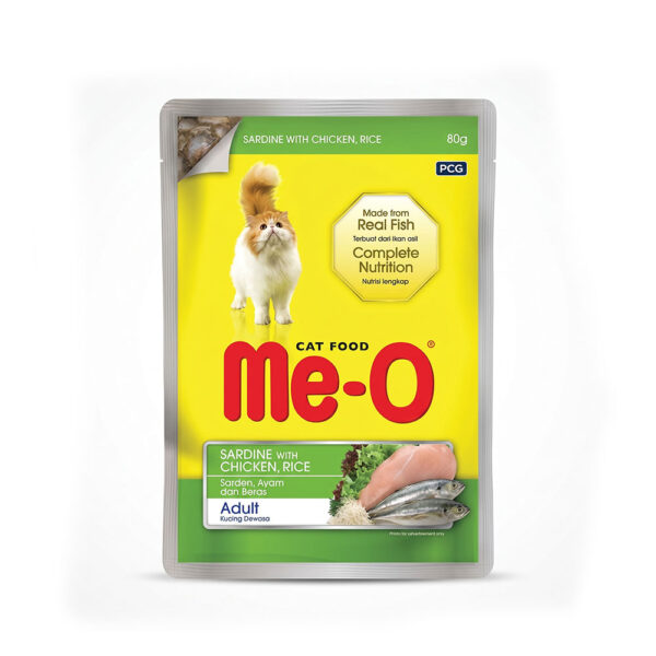 Pate-Meo-MeO-Ga-gao-80g Pate Mèo Me-O Gói 80g Chính Hãng - Vị Cá Mòi , Gà & Gạo