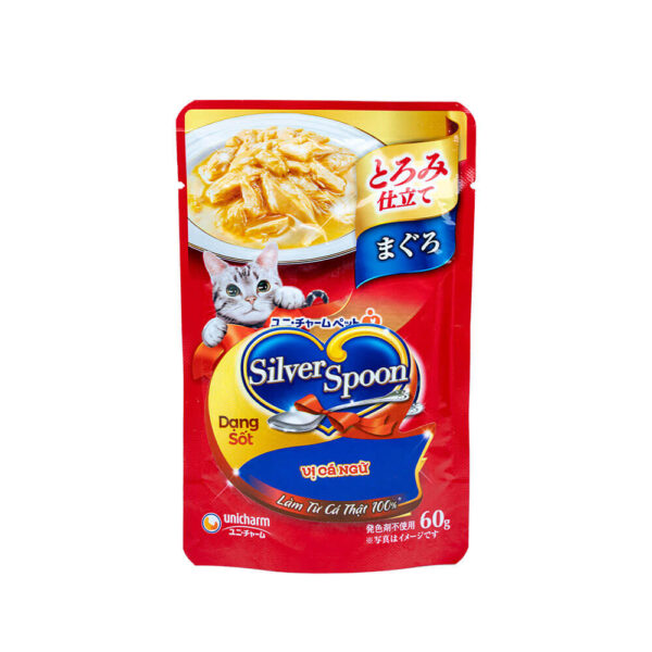 Pate-Meo-Silver Spoon-Ca ngu sot-60g Pate Mèo Silver Spoon Gói 60g Chính Hãng - Vị Cá Ngừ Sốt