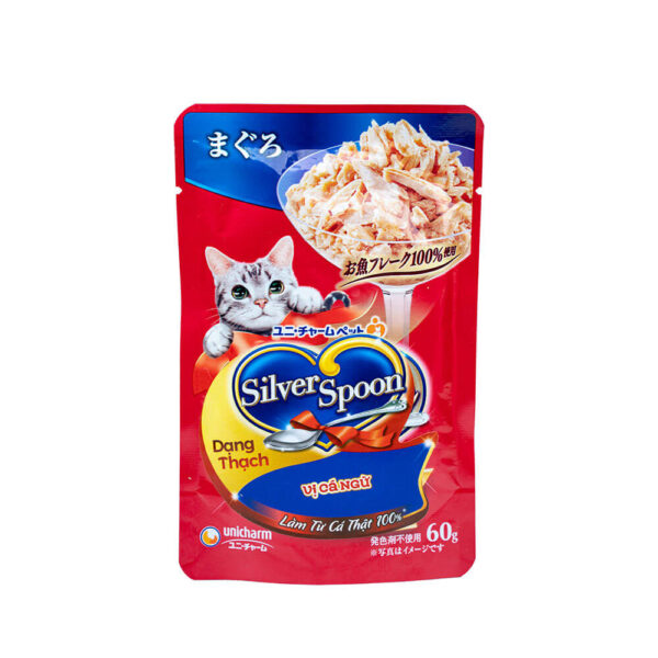 Pate-Meo-Silver Spoon-Ca ngu thach-60g Pate Mèo Silver Spoon Gói 60g Chính Hãng - Vị Cá Ngừ Thạch