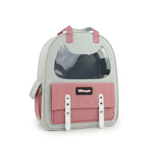 Balo Chó Mèo Yb Pet Màu Hồng Xám (Kích Thước 40x23x32cm)