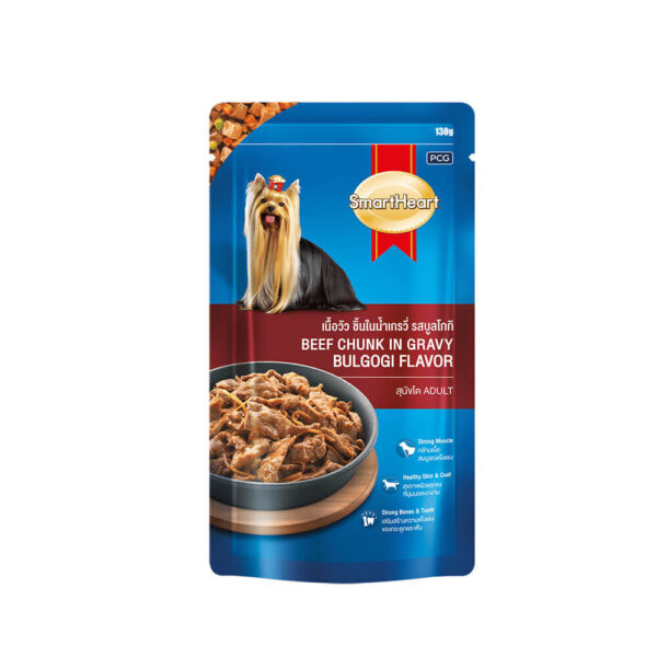 pate-cho-smartheart-goi-130g-Beef-Chunk-in-gravy-Bulgogi-Flavor Pate Chó SmartHeart Gói 130g Chính Hãng - Vị Beef Chunk in gravy Bulgogi Flavor